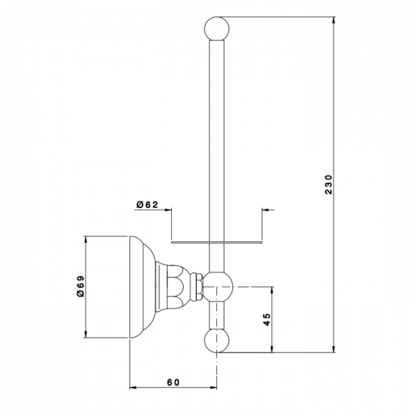 Nicolazzi Accessori Classica Бумагодержатель вертикальный, подвесной, цвет: хром