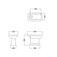 Devon&Devon Etoile, Биде напольное 54х33см., с одним отверстием, цвет: белый