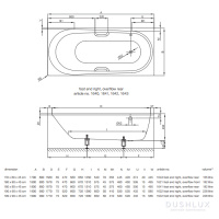 Bette Comodo Ванна 170х75х45см., с шумоизоляцией, область ног ванны справа, перелив сзади (для удлиненного слив-перелива), встраиваемая