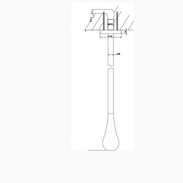Gessi Goccia Потолочный излив каплевидной формы, инд.длина (180-1800мм), для монтажа с удаленным управлением (не входит в комплект), цвет: хром
