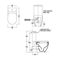 Artceram FILE 2.0 Унитаз моноблок 67х37х42см., универсальный слив, с крепежом, цвет: green petrolio
