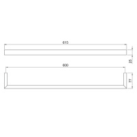 Fantini Linea Полотенцедержатель 60см, подвесной, цвет: матовая натуральная сталь