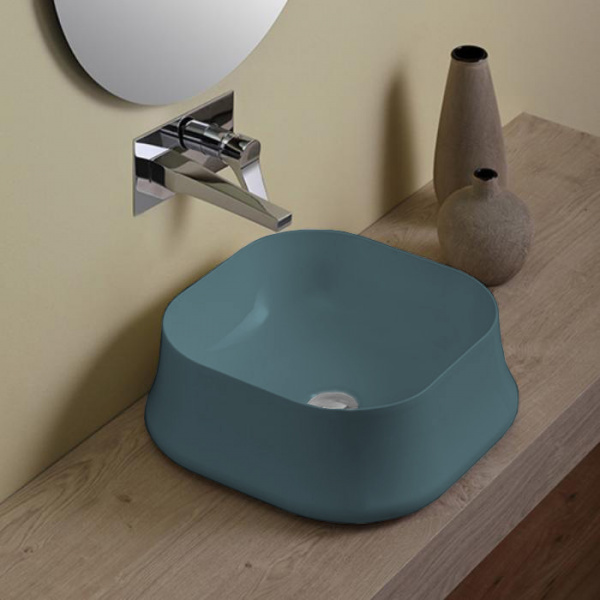 Simas SHARP Раковина 42х42 см, без отв., для установки на столешницу, без перелива, цвет: Navy matt