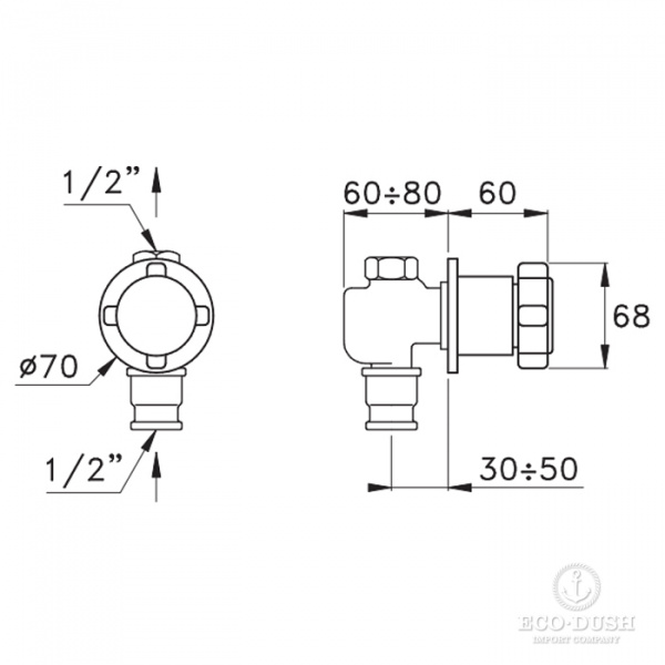 Stella Aster Запорный вентиль 0/156, цвет: хром