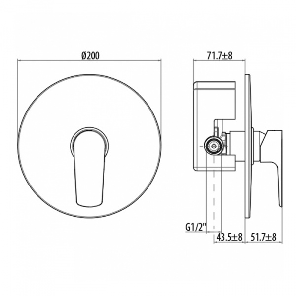 Gattoni H2omix3000 Встраиваемый смеситель для душа, укомплектован G-BOX, цвет: хром