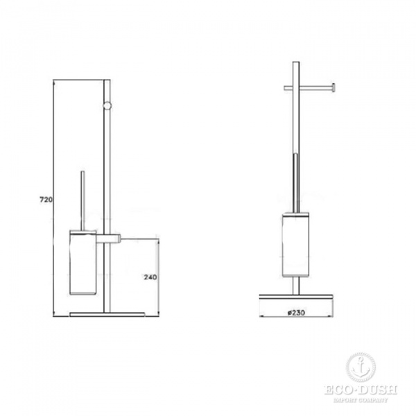Stella Lucilla Напольная стойка 72см., с ершиком и держателем т/б 1042 цвет: хром