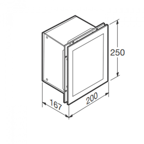 Armani Roca Island Встраиваемый шкафчик 20x16.7xh25см для хранения с подсветкой (транформатор 12V/DC не включен), цвет: silver
