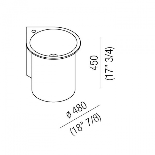 Agape In-Out Раковина 48x45 см, 1 отв., цвет: белый