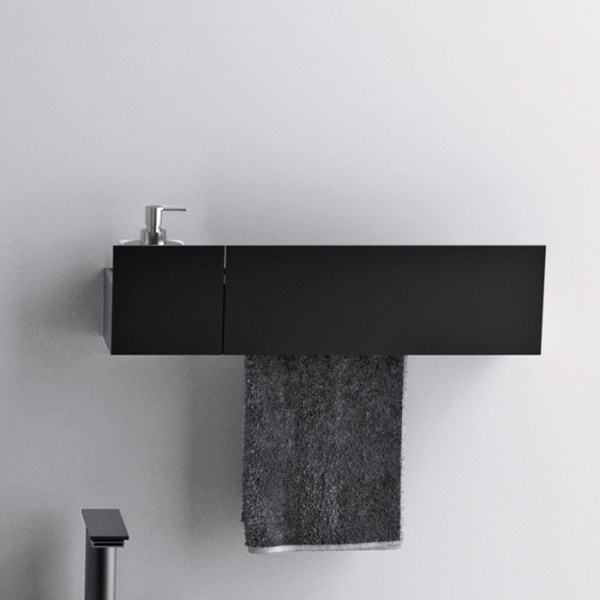 Agape Sen Полка или двойной держатель т/б, подвесной, цвет: черный