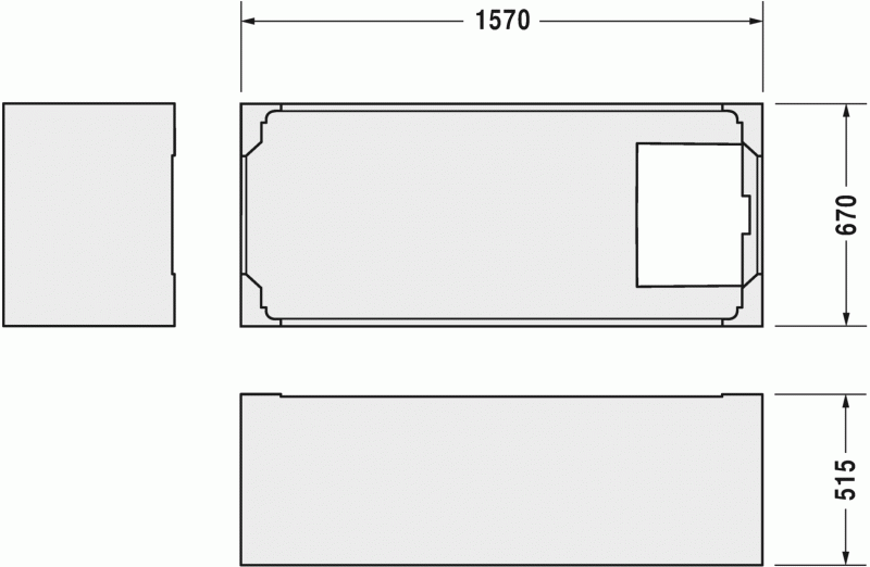 Опора из стиропора для ванны Duravit D-Code, 157x67