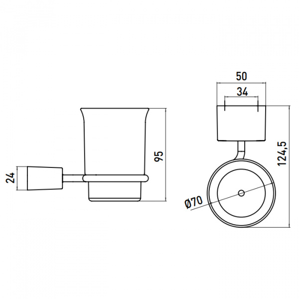 EMCO Logo2 Стакан подвесной, цвет: хром