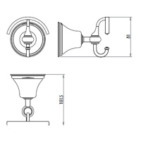 Gattoni Vivaldi  Крючок подвесной, цвет: хром