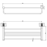 Gessi Rilievo Полка с полотенцедержателем, 60 см, подвесной, цвет: nero XL