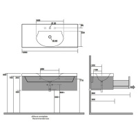 Kerasan Bentley Тумба подвесная из дерева, с раковиной 120x50, цвет: темный ясень