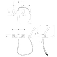 Devon&Devon Time Смеситель для ванны, цвет: никель сатинированный