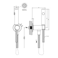 GESSI INCISO Гигиенический душ на 1/2". Цвет: Шлифованный черный металик