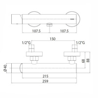 Bossini Oki Смеситель для душа, наружный с выходом на 1/2”, цвет: хром