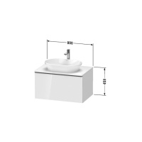 Duravit D-Neo Тумбочка подвесная 45.9x80x55 см, раковина, 1 ящик, цвет: Black Oak
