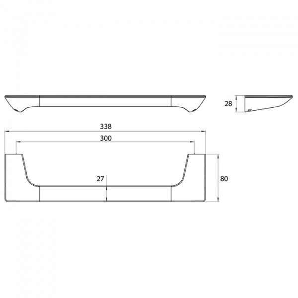 EMCO Art Поручень, 300мм, подвесной, цвет: хром