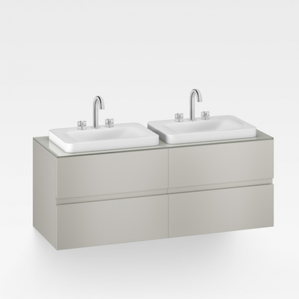 Armani Roca Baia Тумба подвесная с 2 раковинами, 155.4х59х61см с 4 ящиками, со столешницей, цвет: silver