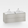 Armani Roca Baia Тумба подвесная с 2 раковинами, 155.4х59х61см с 4 ящиками, со столешницей, цвет: silver