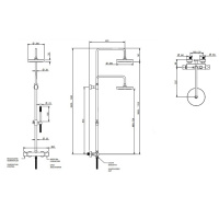 Bongio T Mix Душевая стойка с термостатическим смесителем и ручным душем, цвет: Nichel Spazzolato