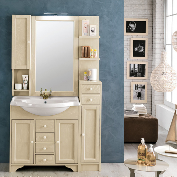 EBAN Eleonora Modular  Комплект мебели, с раковиной и светильником, тумба справа, 107см, цвет: fune