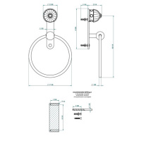 THG Amboise Malachite Держатель - кольцо 18см., подвесной, цвет: золото