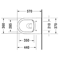 Duravit Me by Starck Унитаз подвесной Rimless 57х37см, с креплениями, вкл. крепление Durafix,с покрытием WonderGliss, цвет: белый