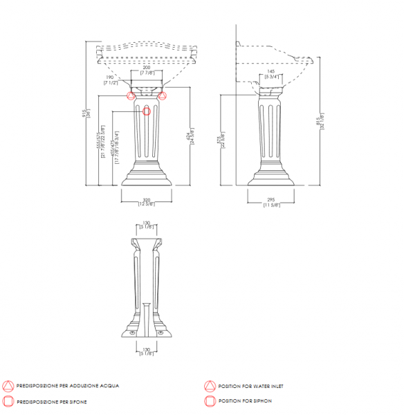 Devon&Devon Cambridge Раковина 64х48 см, 1 отв., на пьедестале, цвет: белый