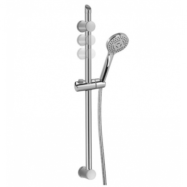Carlo Frattini Wellness Душевая штанга с ручным душем и металлическим шлангом 1500 мм., цвет: хром
