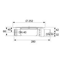 TECE Сифон низкий горизонтальный DN 50