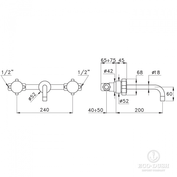 Stella Aster Встраиваемый смеситель для раковины 3863, цвет: хром
