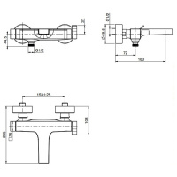 Carlo Frattini Zeta, Смеситель внешнего монтажа на ванну без душевого комплекта, цвет: Хром