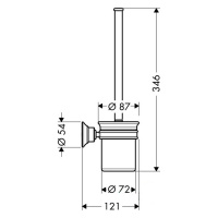 Axor Montreux Набор для WC, подвесной, цвет: шлиф.никель