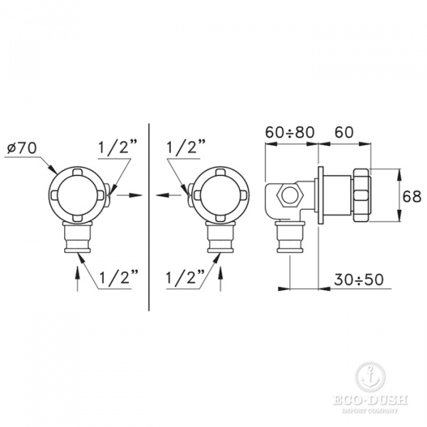 Stella Aster Угловой кран 0/152, цвет: хром