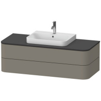 Duravit Happy D.2 Plus Тумба подвесная 130x55х40.8см, с 2 ящиками, цвет: stone grey satin matt, с раковиной на выбор