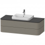 Duravit Happy D.2 Plus Тумба подвесная 130x55х40.8см, с 2 ящиками, цвет: stone grey satin matt, с раковиной на выбор