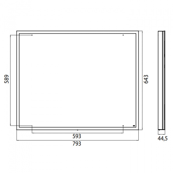 EMCO Prestige Зеркало настенное с LED- подсветкой, B79.3xH64.3см