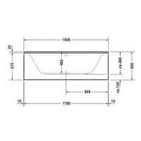 Ванна акриловая Duravit (Дуравит), 180х80 прямоугольная, встраиваемая