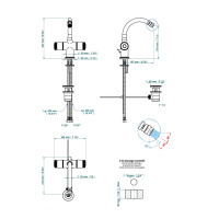THG CORVAIR FIOR DI BOSCO Смеситель для биде на 1 отверстие, 2-х вентильный, с донным клапаном, цвет: Blush PVD