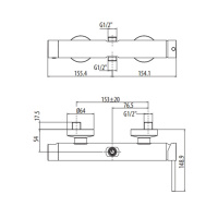 Gattoni Circle Two Смеситель для душа, термостатический, цвет: хром