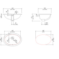 Devon&Devon Раковина 46х32.5 cм, без отв., встраиваемая под столешницу, цвет: белый