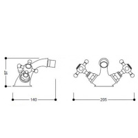 Kerasan Retro Смеситель для раковины на 3 отв. хром