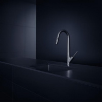 Axor Starck Смеситель для кухни, однорычажный, на 1 отв, с выдвижным душем, излив 235мм, цвет: под сталь