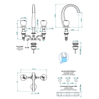 THG Pomme cristal clair satiné Смеситель для раковины, 3 отв., цвет: хром