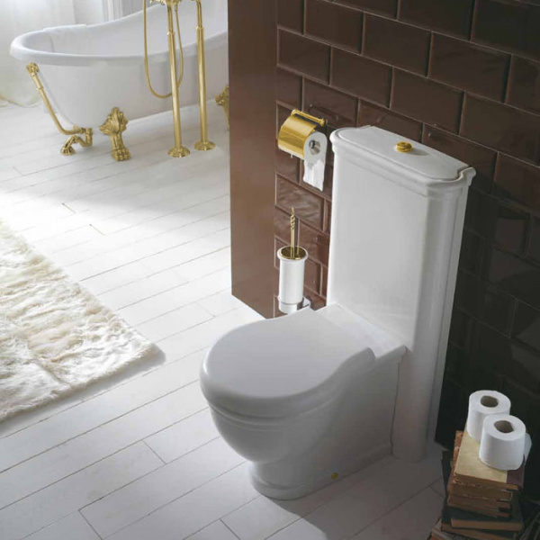 Globo Paestum Унитаз напольный пристенный 57х38см с бачком и механизмом цвет золото, СИДЕНЬЕ НА ВЫБОР