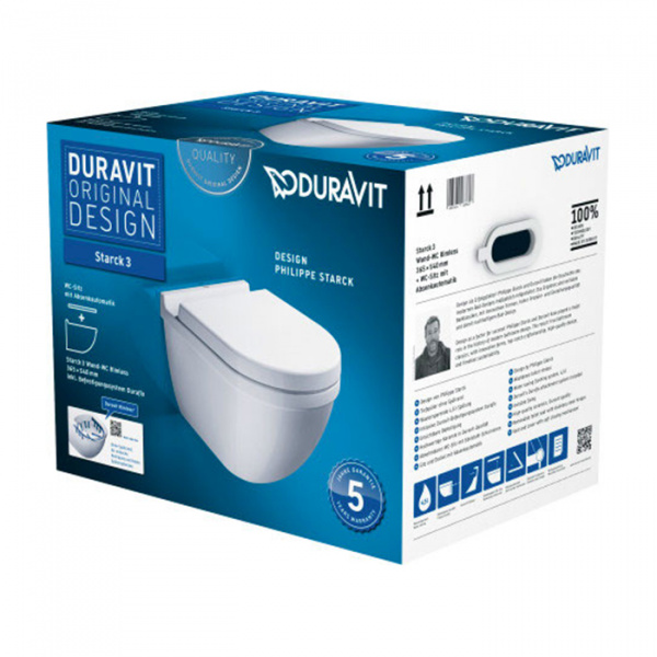 Duravit Starck 3 Комплект: подвесной унитаз Rimless + сиденье с мягним закрыванием