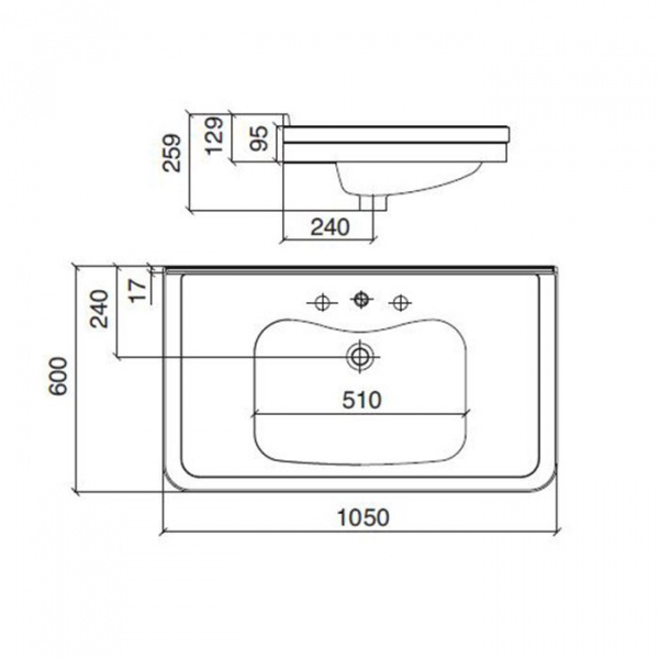Sbordoni Neoclassica Раковина 105х60х75 см, 1 отв., цвет: белый