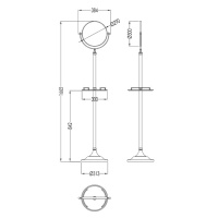 Devon&Devon Single Полочка с зеркалом на подставке, d29см, цвет: золото